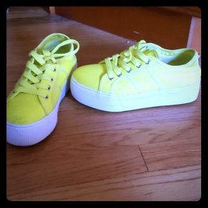 Steve Madden Neon Yellow Platform Shoes